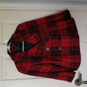 Talbots red and Black Plaid jacket